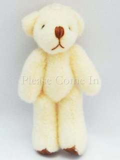 10 Mini Cream Teddy Bear Keychain Applique Doll 6cm  