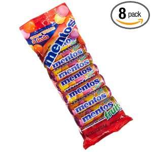 Mentos Mixed Fruit Rolls (0.66 Ounce), 8 Count Rolls (Pack of 12 