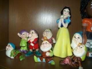 Vintage Japan Snow White & Seven Dwarfs Doll Figurines EXCELLENT 