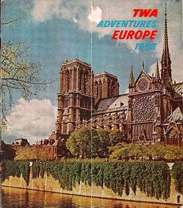 TWA ADVENTURES EUROPE 1963 707 PARIS LONDON ROUTE MAP  
