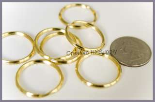 WHOLESALE LOT 100 KEY RINGS 24mm 1 Split Ring GOLD  