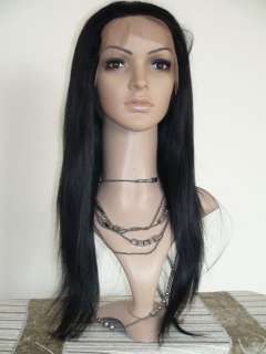   full lace wigs 100% indian remy human hair 1b# silky straight  