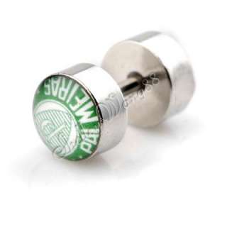 2x Cool Earring Stainless Steel Ear Stud Plug Football Club Badge Logo 