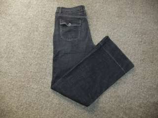White House Black Market Wide Leg Black Denim Jeans Size 8  