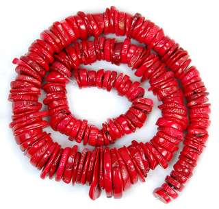7x9 17x18mm Red Coral Graduated Beads 15.5  