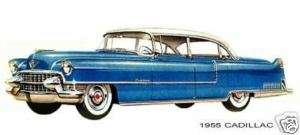1955 CADILLAC ~ 4 DOOR HARDTOP (BLUE/WHITE) MAGNET  