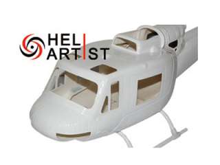 HeliArtist 450 H1 Fiber Glass Fuselage (White)  