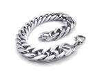 Mens Silver Charm Stainless Steel Bracelet Bangle Chain  
