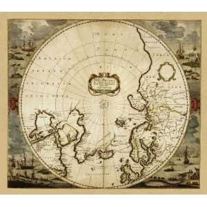   Map of the North Polar Region by Henricus Hondius