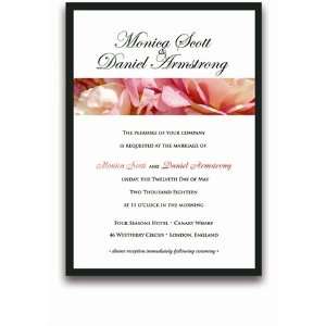  95 Rectangular Wedding Invitations   Twin Peach Roses on 