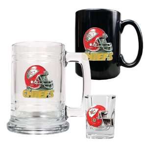 Kansas City Chiefs Tankard Coffee Mug and Shot Glass Set   Helmet Logo 