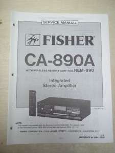 Fisher Service/Repair Manual~CA 890A/891 Amplifier/Amp  