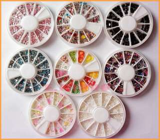   Professional Nail Art Glitter Rhinestones Fimo Half pearls Wheels