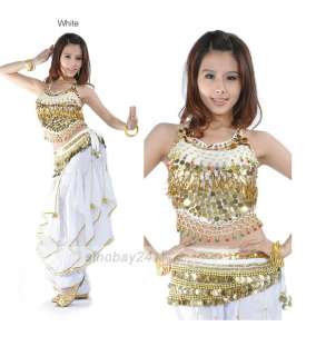 C91801 3pcs belly dance skirt costume Top Skirt Belt  