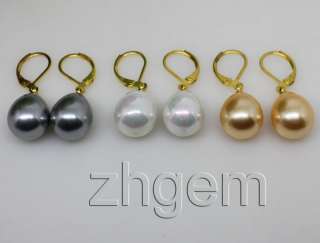 wholesale 3 pairs 12*16mm drip mother of pearl earring gold 