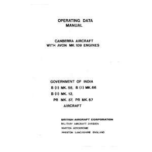   Canberra B (I) Aircraft Operating Manual Sicuro Publishing Books