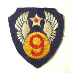 WWII US Army Air Corps 9th Air Force shoulder patch http//www.auctiva 