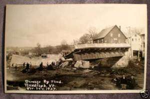 Randolph, VT. Real Photo 1927 Flood Disaster, Destroyed Bridge  