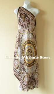 2D39   Versatile Silk Multi Wear Scarf Long Maxi Dress, Skirt 