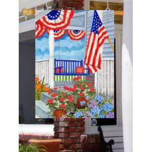   Fourth of July Front Porch Swing Large Flag: Patio, Lawn & Garden