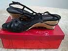 New Aerosoles Womens Zenorita Black Sandals Wedge 6 Med