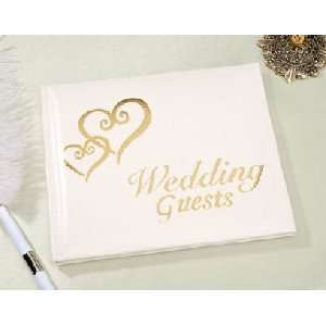  Linked Hearts Wedding Guest Book Gold: Home & Kitchen