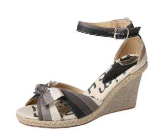 REFRESH ROSY 01 Women¡¯s espadrille wedge sandal front upper bow and 