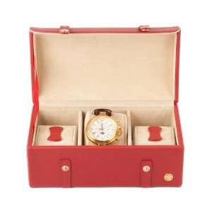   Beco  Constance Luxury Red Leathette Triple Watch Box: Home & Kitchen