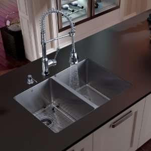 Vigo VG15065 Undermount Stainless Steel Kitchen Sink, Faucet, Grid,