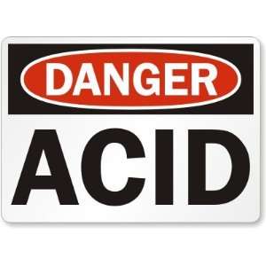    Danger: Acid Laminated Vinyl Sign, 10 x 7 Office Products