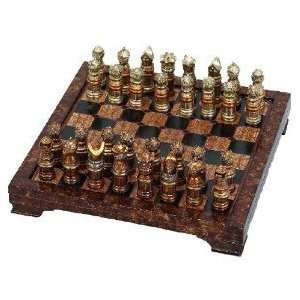  Unique Medieval Chess Set With Game Board 33 Pcs: Home 
