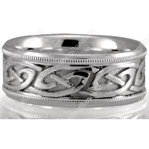  Interlocking Celtic Knot Wedding Ring 7.5mm Wide, 18K Gold 