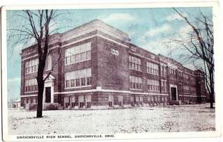 Old UHRICHSVILLE Ohio Postcard High School TUSCARAWAS  