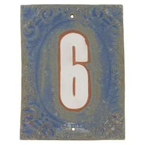   house numbers   #6 in blue fog & marshmallow: Home Improvement