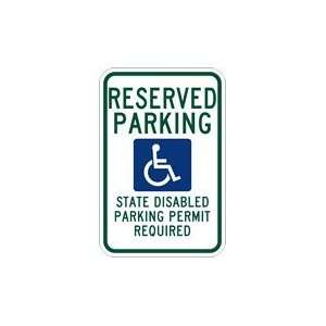   State Handicapped Reserved Parking Sign   12x18