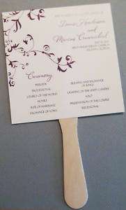 Wedding Program Fan DIY 50/package blank white or ivory  