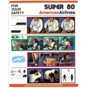 American Airlines Super 80 Safety Card EB 400