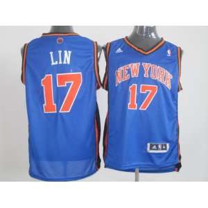   17 NBA New York Knicks Blue Basketball Jerser Sz56: Sports & Outdoors