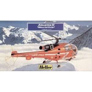  HELLER   1/72 SA316 Alouette III Helicopter (Plastic 