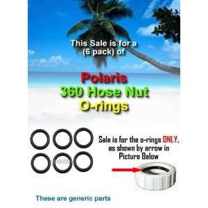 Pack POLARIS 360 Pool Cleaner Hose Nut /Retainer O rings:  