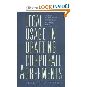   in Drafting Corporate Agreements [Hardcover] Kenneth A. Adams Books