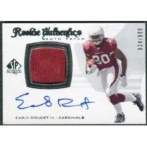   #291 Early Doucet III Rookie Patch Auto /999 Sports Collectibles