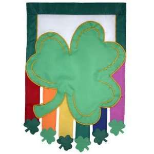   Applique St. Patricks Day Shamrock Large Flag Patio, Lawn & Garden