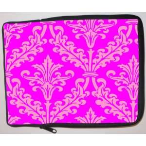  Magenta Pink Color Damask Design Laptop Sleeve   Note Book sleeve 