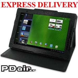PDair Genuine Leather Case for Acer Iconia Tab A500   Book Type (Black 