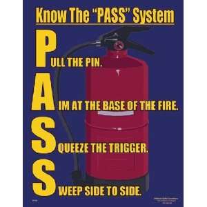   PASS Fire Safety Poster   24 X 32 Inches Industrial & Scientific