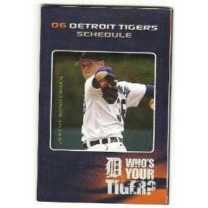  2006 Detroit Tigers Pocket Schedule Sked 