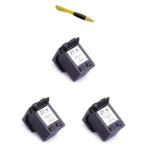  Three Black Ink Cartridges HP 21 HP21XL HP21B + Pen for HP 