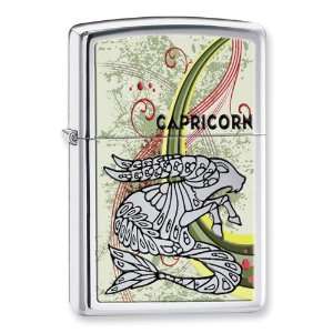  Zippo Zodiac Capricorn High Polish Chrome Lighter Jewelry