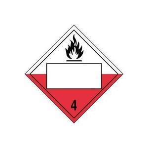 Blank 4 Digit DOT Placards (SPONTANEOUSLY COMBUSTIBLE) (W/ GRAPHIC) 10 